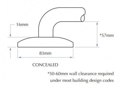 Bradley 832B-4 Shower Grab Rail Left Hand