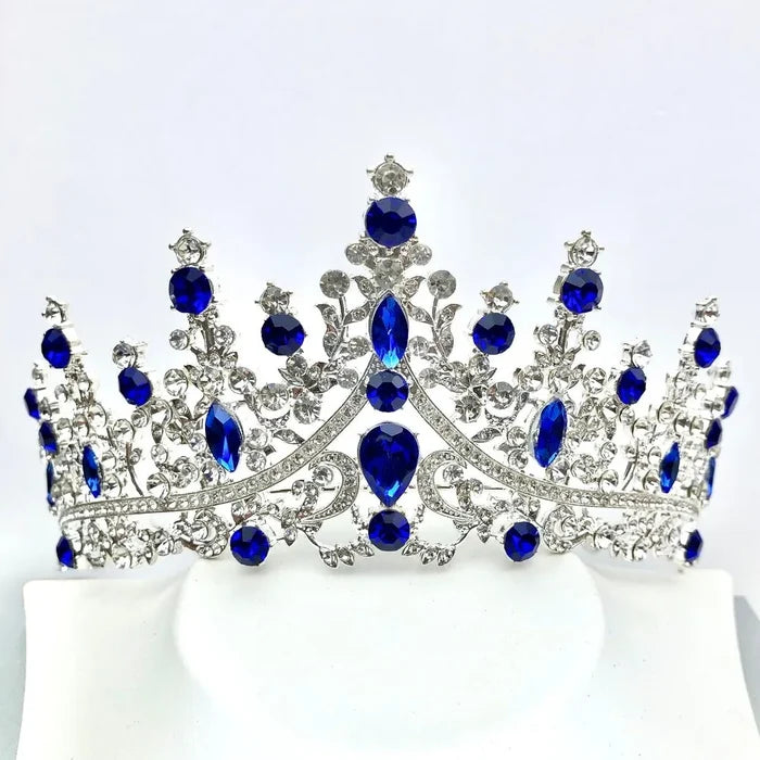 Wedding Jewelry and Accessories - Blue Crystal 4-Piece Bridal Jewelry Set With Tiara - Available in Silver and Gold