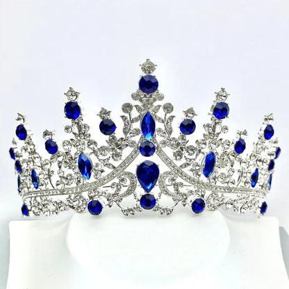 Wedding Jewelry and Accessories - Blue Crystal 4-Piece Bridal Jewelry Set With Tiara - Available in Silver and Gold