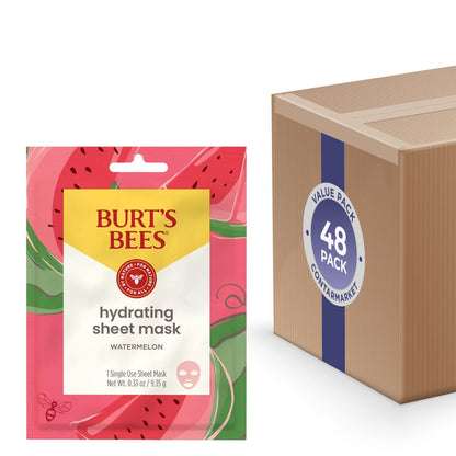 Burt’s Bees Hydrating Sheet Mask for Women – Single Use - 48 Pack