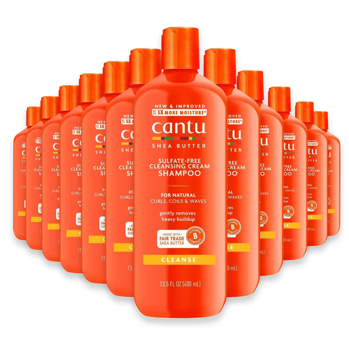 Cantu Sulfate-Free Cleansing Cream Shampoo with Shea Butter – 13.5 oz - 12 Pack