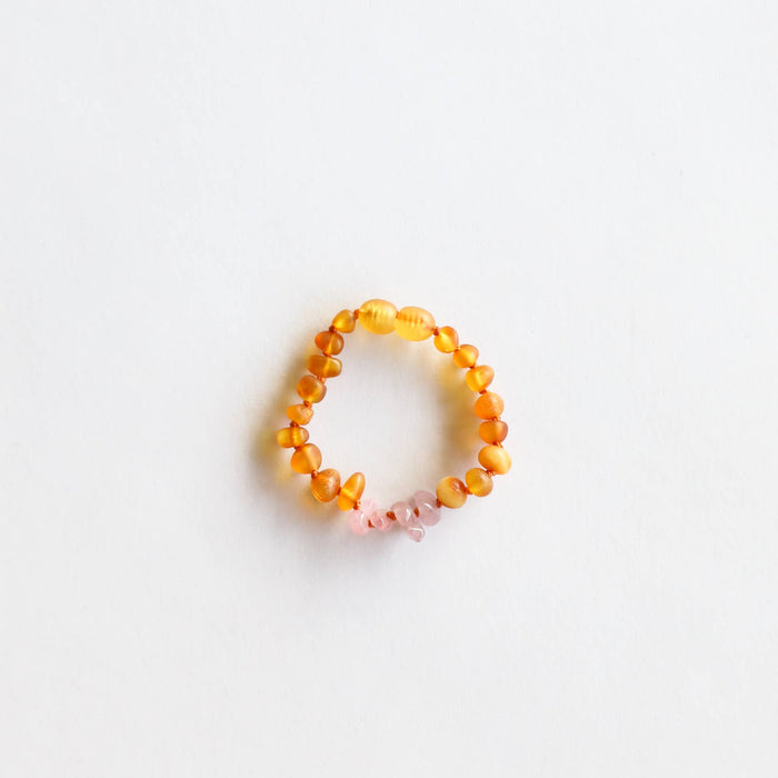 6 inches / Raw Honey & Rose Quartz