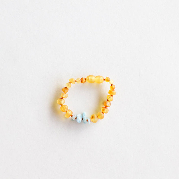 6 inches / Raw Honey & Blue Amazonite