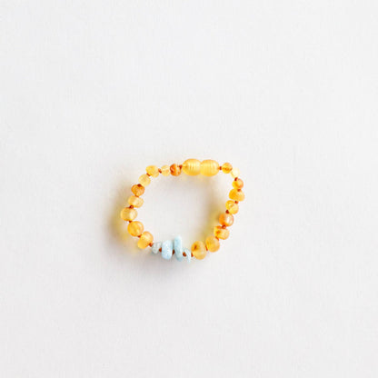 6 inches / Raw Honey & Blue Amazonite