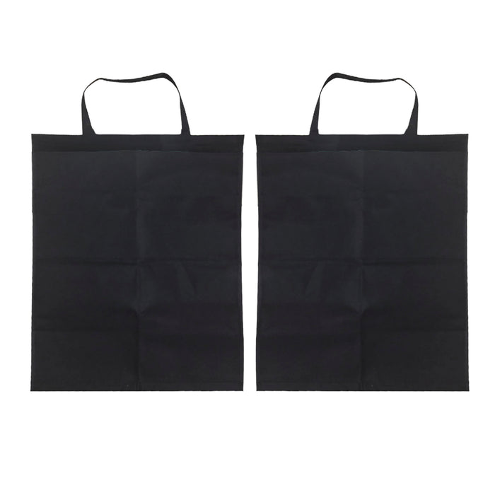 Two Car Seat Kick Mats (2 Pack) with handles, shown side by side on a white background—ideal for carrying essentials or for use as car seat and seat back protectors.