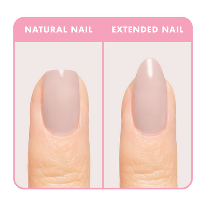 Cashmere Kiss - Builder Gel sheer greige manicure on natural and extended nails with smooth, soft finish