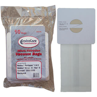 Castex, Nobles, Tennant Nobles Portapac Strap-A-Vac Commercial Canister Vacuum Bags Generic Part ECC175