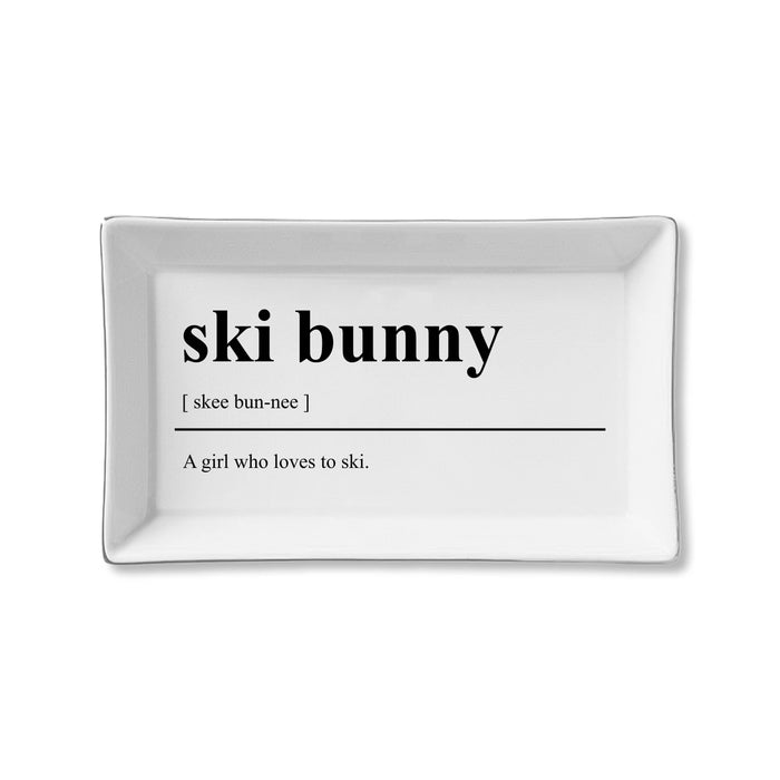 Ceramic Tray-Ski Bunny