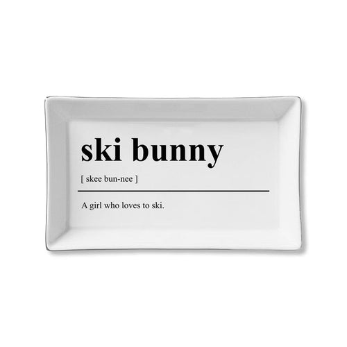 Ceramic Tray-Ski Bunny
