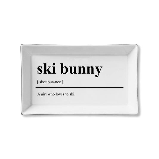 Ceramic Tray-Ski Bunny