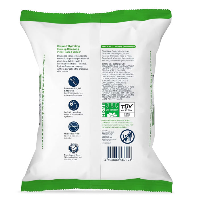 CeraVe Makeup Remover Cleansing Wipes – 25 Count – 12 Pack