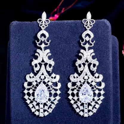Wedding Jewelry - Cubic Zirconia Bridal Earrings - Available in Silver and Gold