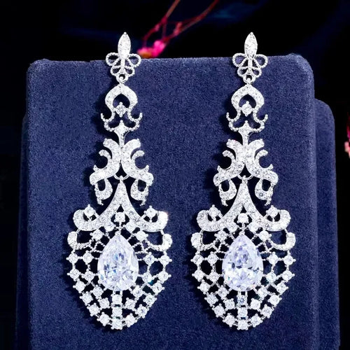 Wedding Jewelry - Cubic Zirconia Bridal Earrings - Available in Silver and Gold