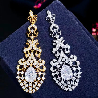 Wedding Jewelry - Cubic Zirconia Bridal Earrings - Available in Silver and Gold