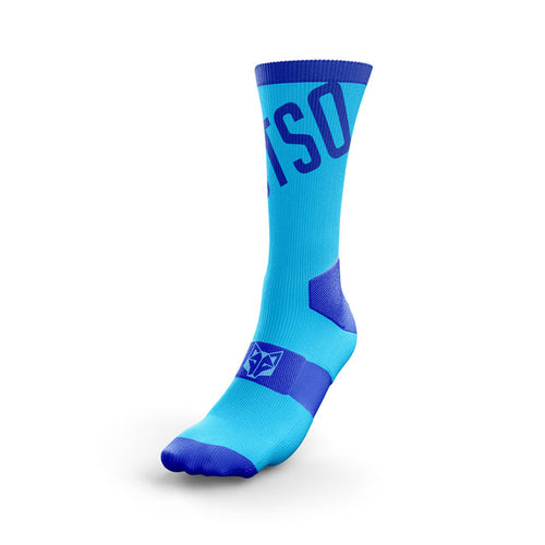 Chaussettes cyclisme hautes - Fluo Blue