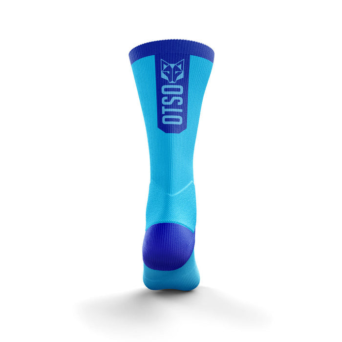 Chaussettes cyclisme hautes - Fluo Blue