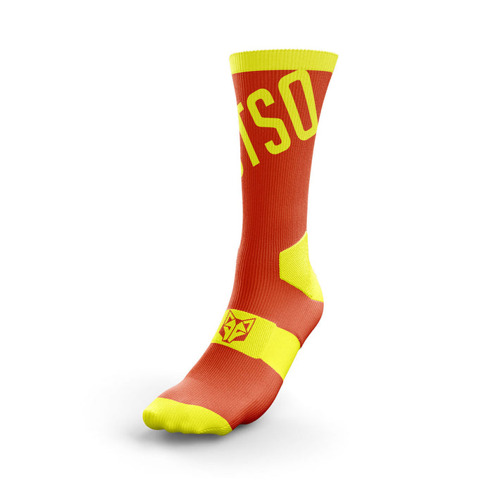 Chaussettes cyclisme hautes - Fluo Orange