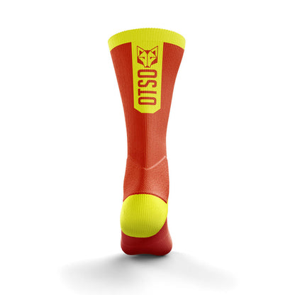 Chaussettes cyclisme hautes - Fluo Orange