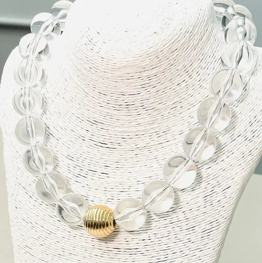 Chic - Acrylic Big Ball Necklace (Clear/Gold)