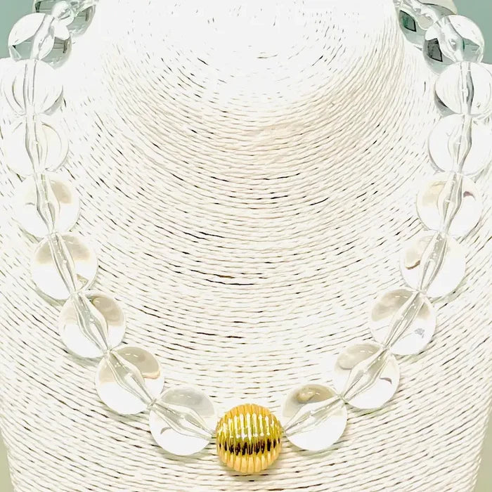 Chic - Acrylic Big Ball Necklace (Clear/Gold)