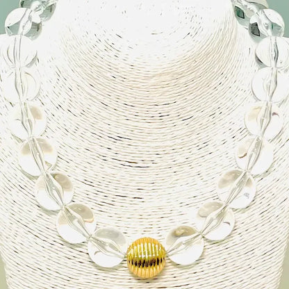 Chic - Acrylic Big Ball Necklace (Clear/Gold)