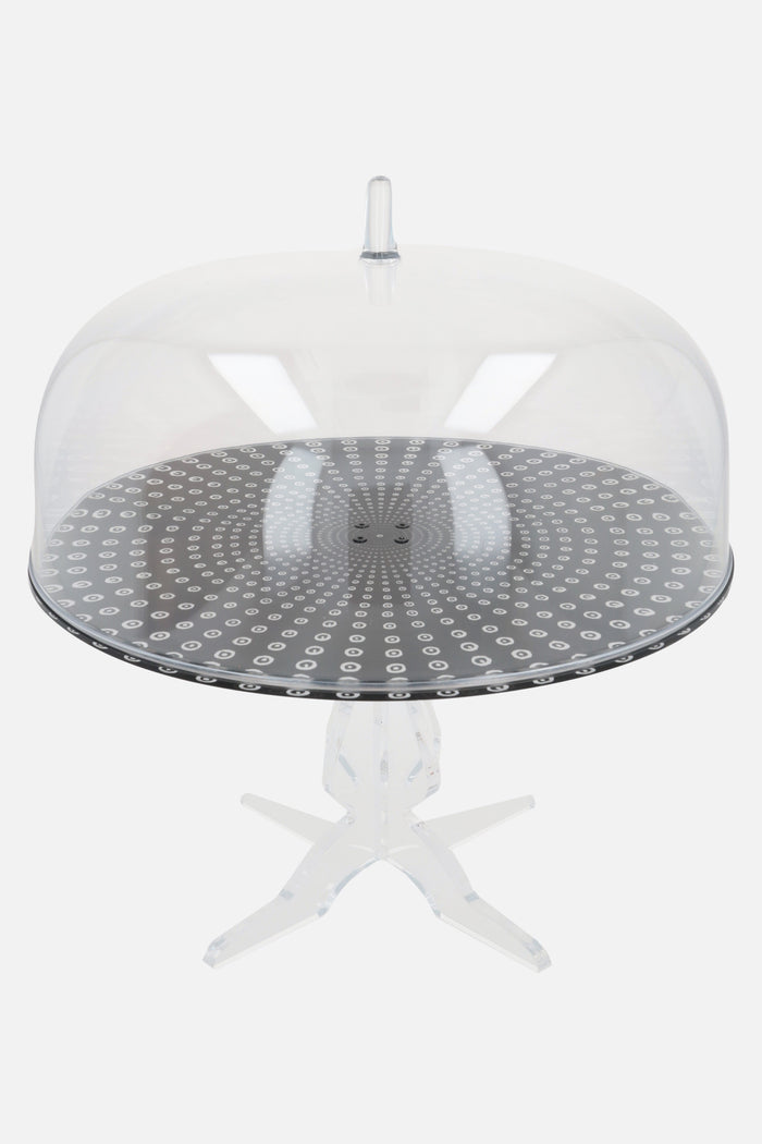 circles print plexiglass cake stand