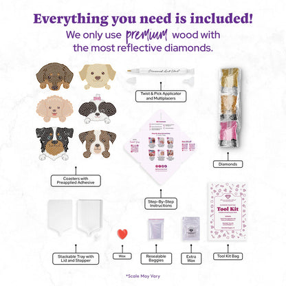 Coasters - Dogs - Diamond Art Club DIY Kit