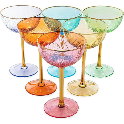Colored Coupe Art Deco Glasses