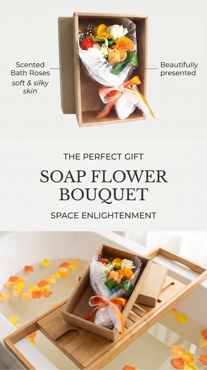 Colorful Flower Bouquet Soap Roses and Carnations Scented, Handmade, Dissolving Bath Treats