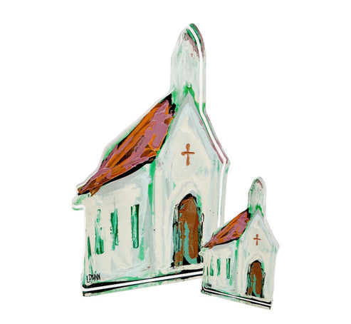 COPPER TOP CHURCH ACRYLIC BLOCK