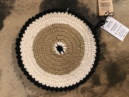 Cotton Crocheted Pot Holder | Creative Co-op