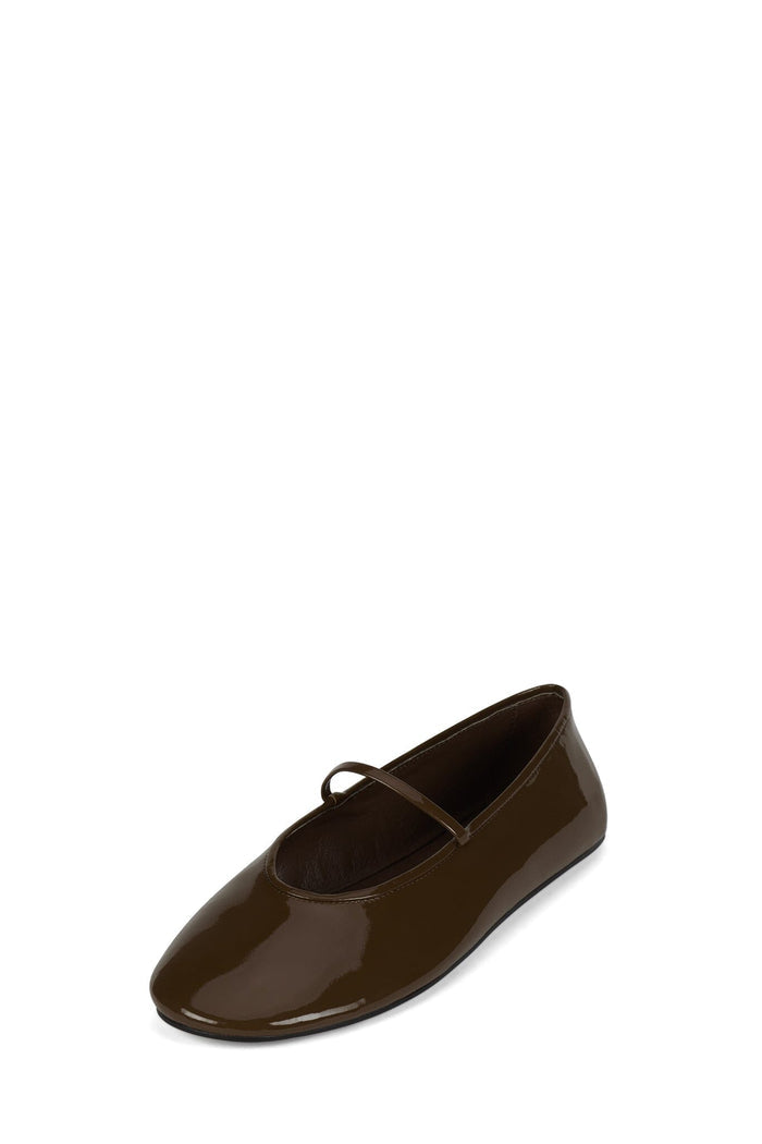 DANCERINA Jeffrey Campbell Flat Brown Patent _hover