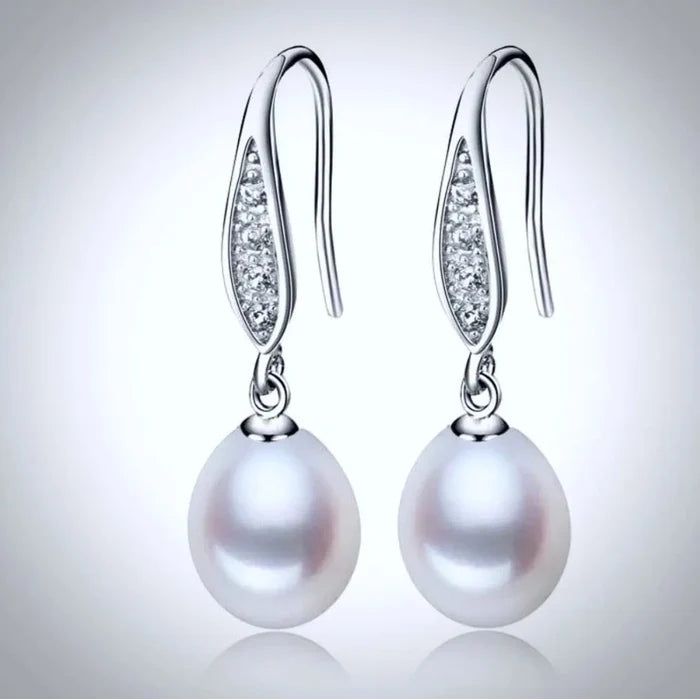 Pearl Wedding Jewelry - Sterling Silver and Natural Pearl Bridal Jewelry Set