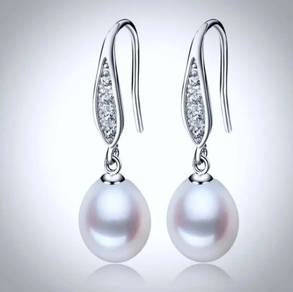 Pearl Wedding Jewelry - Sterling Silver and Natural Pearl Bridal Jewelry Set