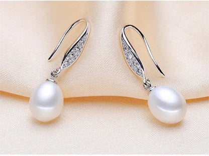 Pearl Wedding Jewelry - Sterling Silver and Natural Pearl Bridal Jewelry Set