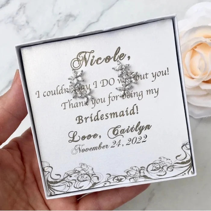Wedding Jewelry - CZ Bridal Earrings, Bridesmaids Gift