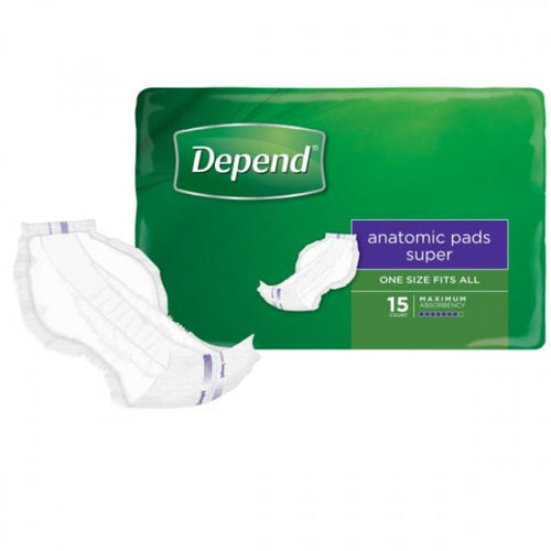 Depend Unisex Anatomic Pads Super