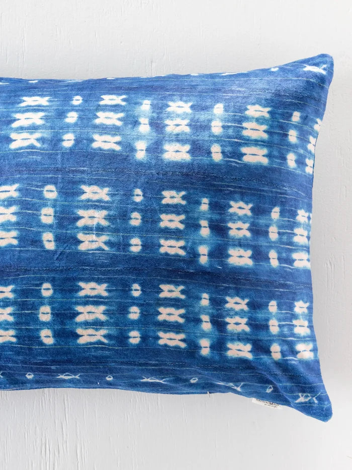 Reversible Cozy Body Pillow Cover - Indigo Shibori Stripe-view 4