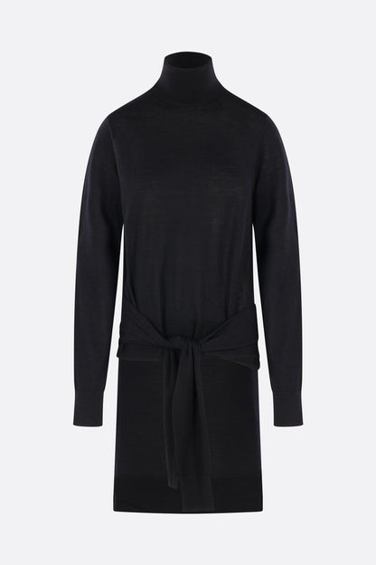 double-sleeve turtleneck in wool and silk