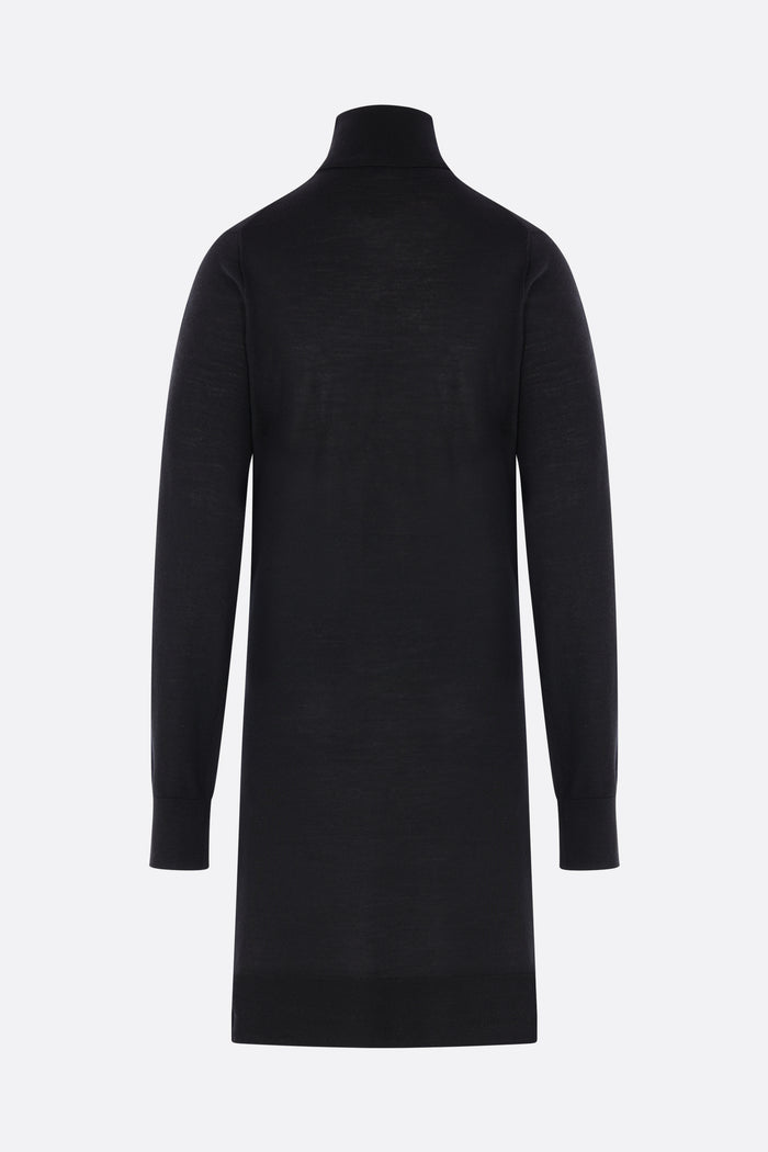 double-sleeve turtleneck in wool and silk