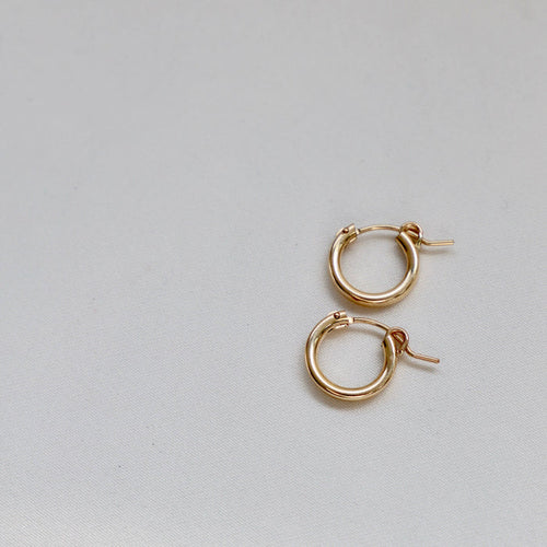 E1172G Gold Earrings-Small Gold Filled Hoops