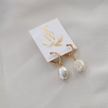 E1417S Earrings-Keshi Pearl Nugget Huggies