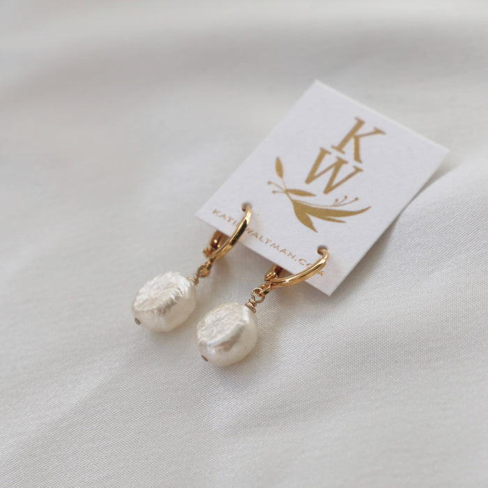 E1417S Earrings-Keshi Pearl Nugget Huggies