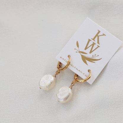 E1417S Earrings-Keshi Pearl Nugget Huggies