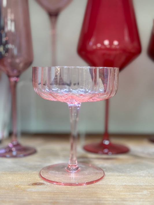 Elegant Flower Champagne and Cocktail Coupe, Pink