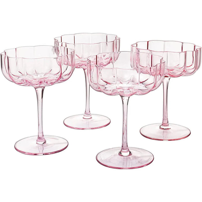 Elegant Flower Champagne and Cocktail Coupe, Pink