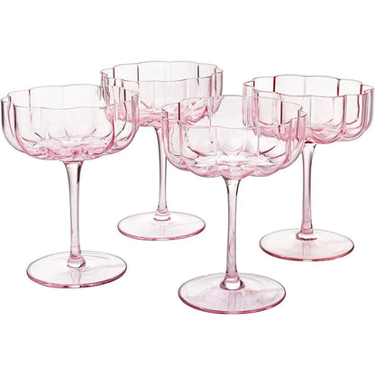 Elegant Flower Champagne and Cocktail Coupe, Pink