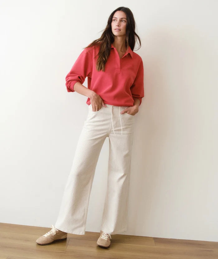 Ella Wide Leg Pant Ticking Stripe