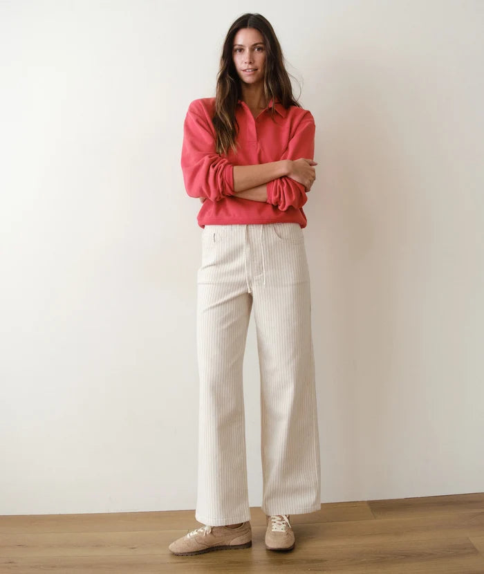 Ella Wide Leg Pant Ticking Stripe