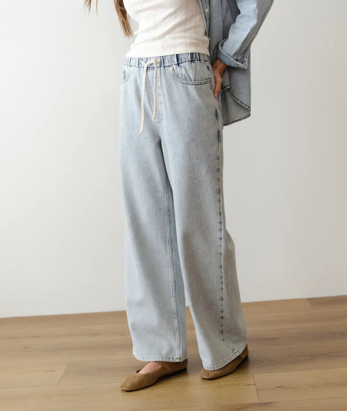 Ella Wide Leg Pant Wash